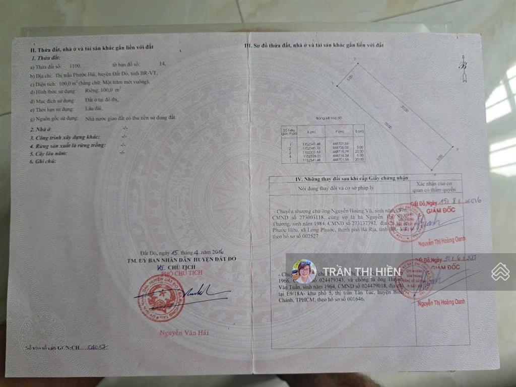 Khu ô bàn cờ tái định cư phước hải  đi bộ ra biển 500m  5x20m full thổ cư