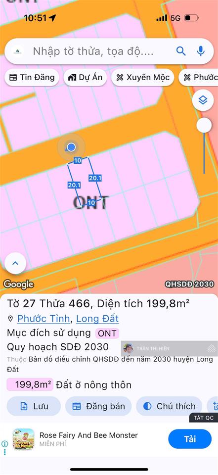 Bán đất đi bộ ra biển 100m  khu biệt thự kim tơ  phước tỉnh  brvt  dt 10x20m  200m2 full thổ