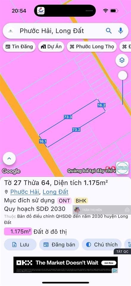 Thị trấn phước hải  cách biển 5km  1175m2  16x73m