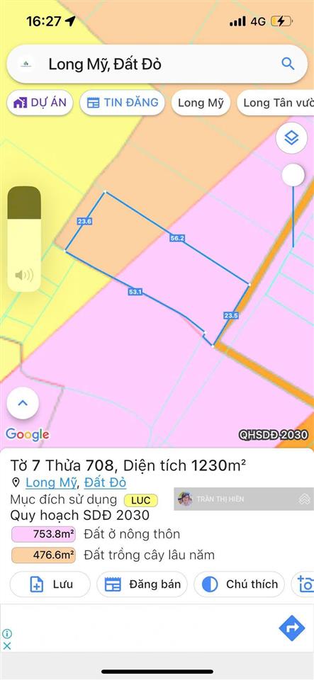 Vị trí đắc địa đi biển phước hải chỉ 2km đối diện coffee glamping đồng gió  1230m2  23x56m