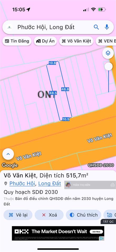 Mặt tiền đường ven biển võ văn kiệt ngay uỷ ban xã phước hải  đường mở rộng 42m  10.5x50m