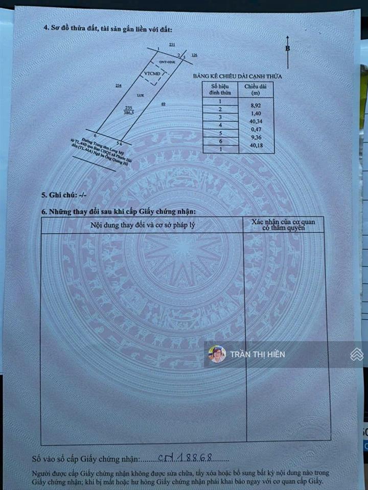 Chủ ngộp hạ giá siêu rẻ ạ, trục chính khu trung tâm xã phước hải đi biển phước hải chỉ 3km