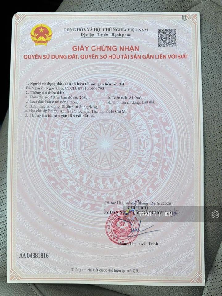 Cách biển chỉ 700m  tái định cư phước hải  phù hợp làm khách sạn  homestay  9x18m