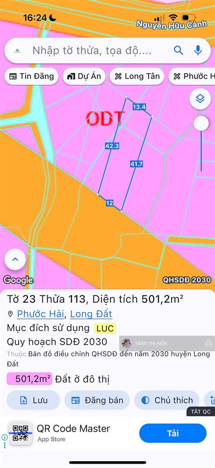 Trục chính mặt tiền tỉnh lộ 44b ngang 12x42m  thị trấn phước hải  cách biển chỉ 5 phút