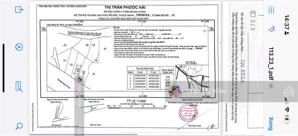 Trục chính mặt tiền tỉnh lộ 44b ngang 12x42m  thị trấn phước hải  cách biển chỉ 5 phút