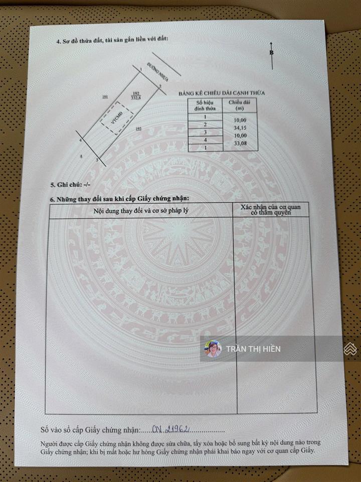 Đối diện trường tiểu học  xã phước hải  tp hcm cách biển phước hải chỉ 3km dt 10x33m  332,6m2