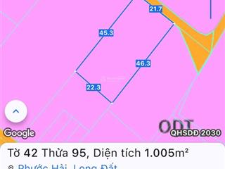 Gần biển phước hải  1000m2  22x45m  200m2 thổ cư