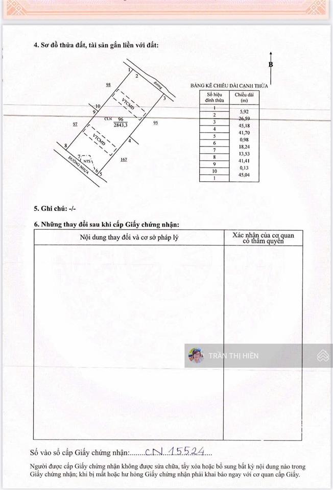 Vườn trái cây 2 mặt tiền phước hải 2843m2  có 480m2 thổ cư  ngang 33,5x90m