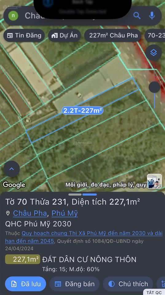 Bán đất khu dân cư trung tâm phường châu pha, hcm