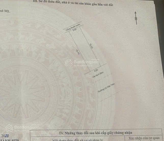 Bán cặp đất đường 7m5 lê văn tâm, khu biển sơn thuỷ, p. khuê mỹ, ngũ hành sơn giá tốt 15,8 tỷ/180m