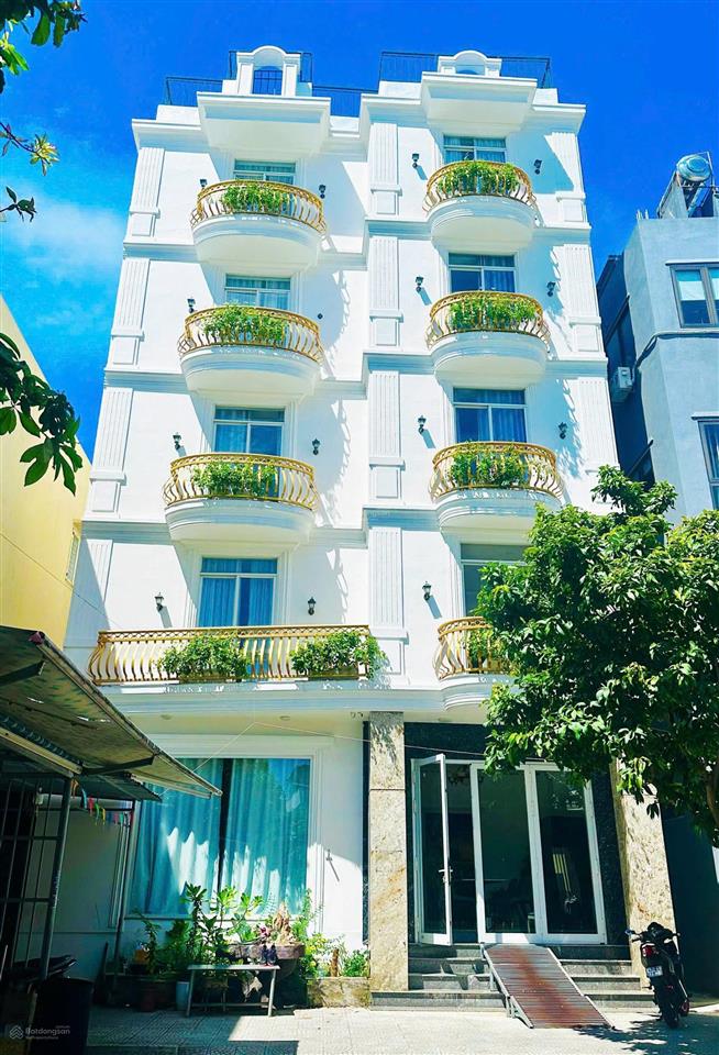 Bán toà villa 5 tầng 4 mặt tiền 12 pn đường lê lâm, gần biển mỹ khê, giá 20,6 tỷ ,dòng tiền 89tr/t