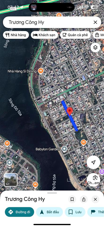 Bán lô đất đường 7m5 trương công hy, gđ 1 sát sông, khu nam việt á, ngũ hành sơn giá  8,4 tỷ/105m2