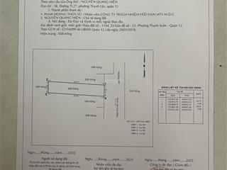Bán đất tx33 5* 25, dt 123,7m2 full thổ cư, shcc đường 10m giá 4tỷ850 tl