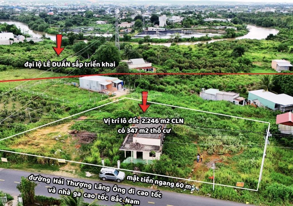 Chính chủ bán 2246m2 đã có 347m2 thổ cư, mặt tiền đường, hải thượng lãn ông, hàm thuận bắc