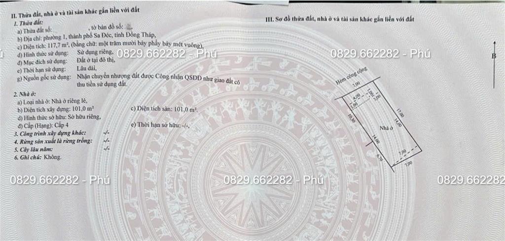 Bán Biệt Thự Mini Hẻm Hùng Vương Sa Đéc- Cách đường Hùng Vương 50m- 118m2- giá 2,7 tỷ