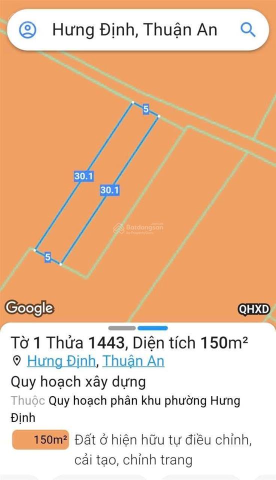 Bán 150m2.(5x30)m.có 80m2 thổ cư. đất tại đường an thạnh 72. hưng định. thuận an .bình dương