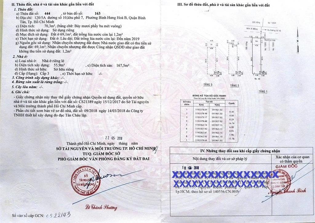 Bán nhà chính chủ địa chỉ 120/5a đường số 10 (ngay chợ liên khu 56)bình hưng hòa b cũ  bình tân