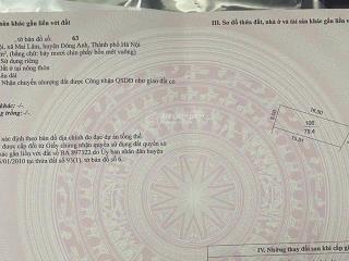Chính chủ gửi bán lô đất thổ cư thôn du nội, xã mai lâm. diện tích 79,4m2. mặt tiền 5m