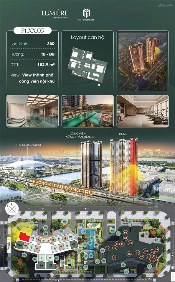 3pn lumière essence peak  chuẩn sống hạng sang giữa khu đông global gate