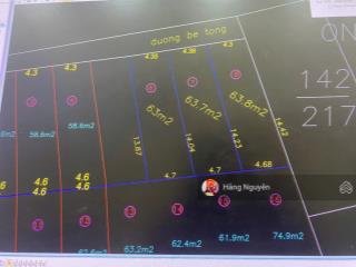 Sinh lời ngay 3 lô đất f0 tại ninh xá  thuận thành, gần đường lớn, tiềm năng cao, 63m2 mt 4,5m