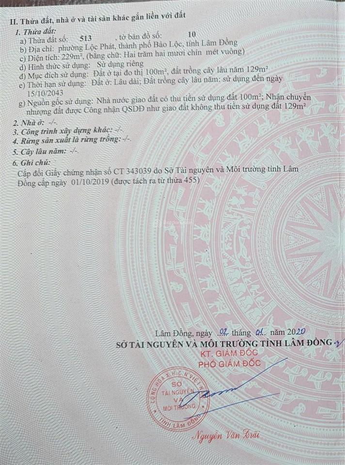 Cần tiền đi định cư bán gấp lô đất ở đường lý thường kiệt, tp. bảo lộc 0974 430 ***