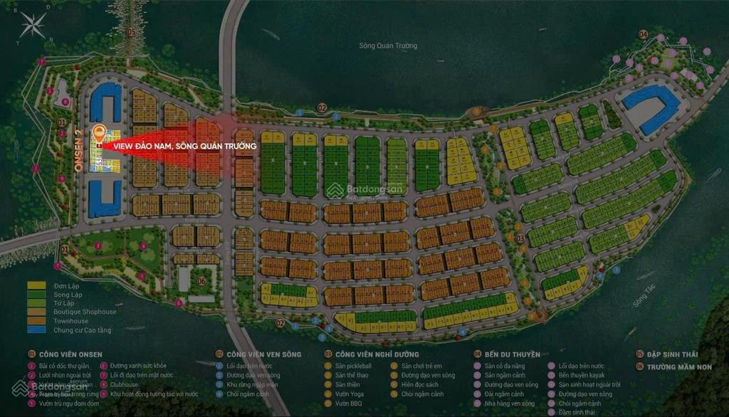 Căn 1pn+ tầng cao view đảo nam & sông quán trường