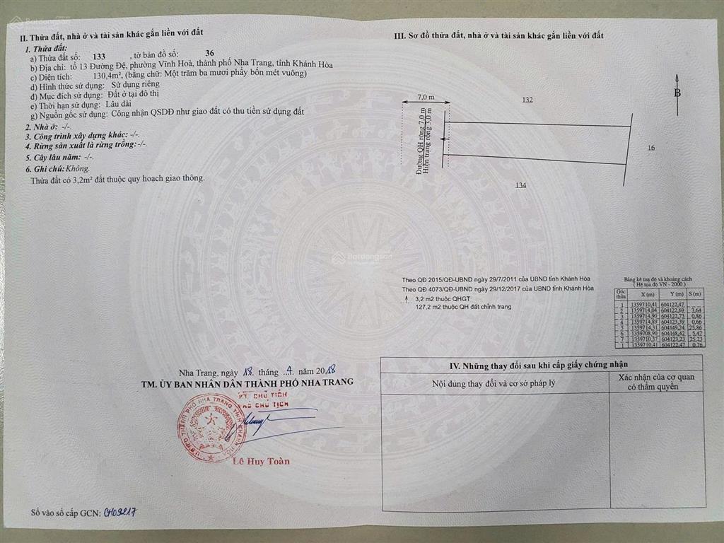 Lô đất cách biển phạm văn đồng chỉ 200m  vĩnh hoà  bắc nha trang