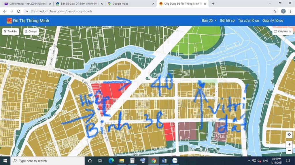 Bán lô đất 370 m2, sổ hồng riêng, mặt tiền đường 40, phường hiệp bình chánh, tp. hcm
