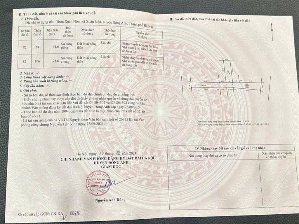 51.6m2 đất xuân nộn, đông anh. đường 3.5m, ngõ thông. giá đầu tư