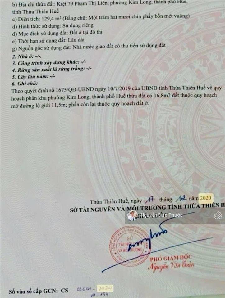 Đất 2 mặt tiền kiệt phạm thị liên. cách đường chính 70m. gần đường nguyễn hoàng