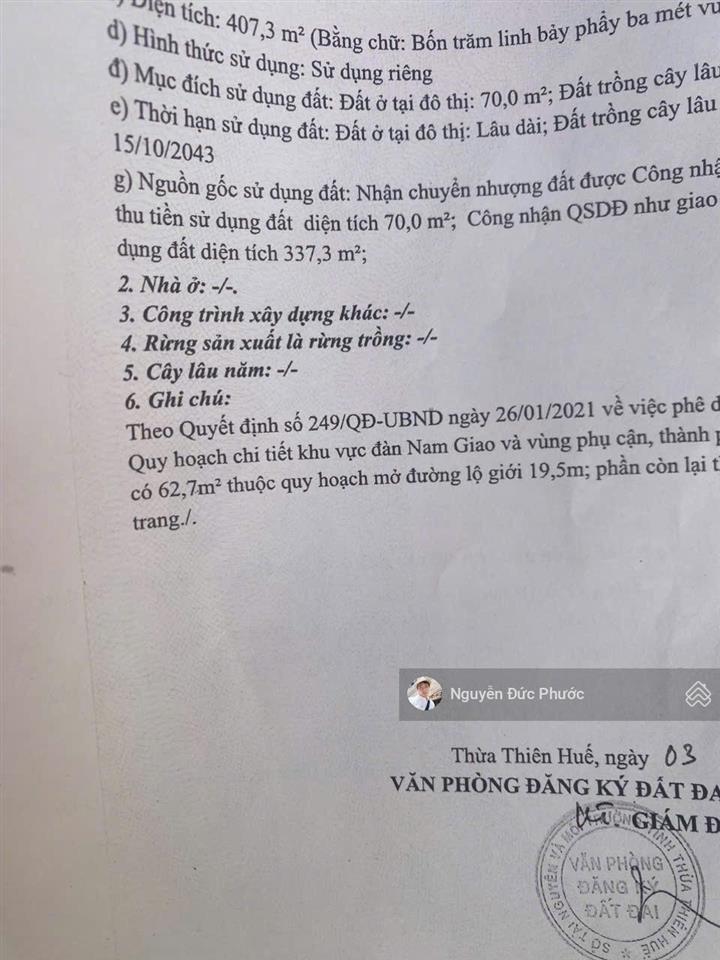 Bán đất mặt tiền trần thái tông. cạnh bên dự án đào tấn diamond