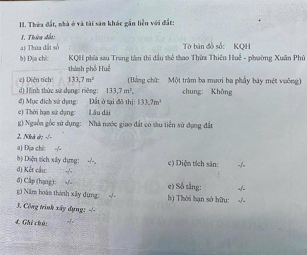 Mặt tiền tố hữu. cạnh 2 quảng trường lớn tại huế. mặt tiền đường 60m view công viên, vincom