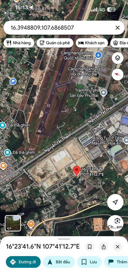 Đất mặt tiền võ tảo cạnh kqh nam cao. gần khu công nghiệp, sân bay phú bài