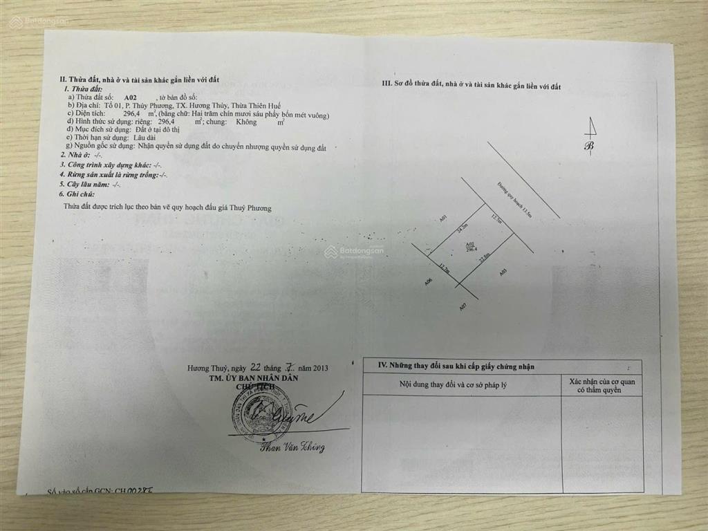 Đất khổ biệt thự thích hợp xây nhà vườn mặt tiền khúc thừa dụ  thanh thuỷ, tp huế