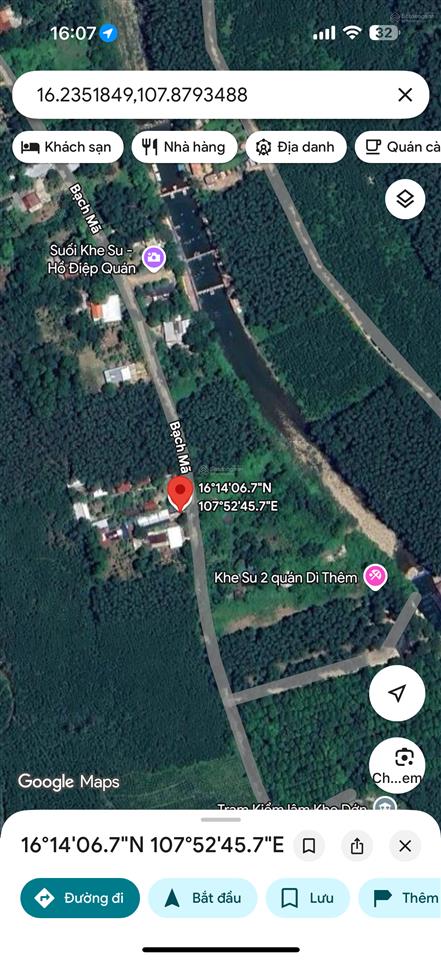 Homestay nghỉ dưỡng 5200m2 khe su  bạch mã. dòng tiền sẵn