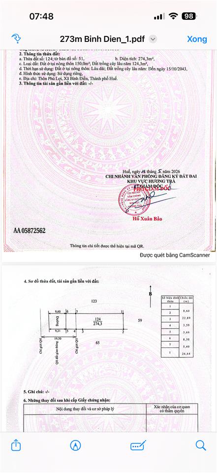 274m2 mặt tiền trục chính phú lợi  bình điền. gần ami garden, bình điền retreat