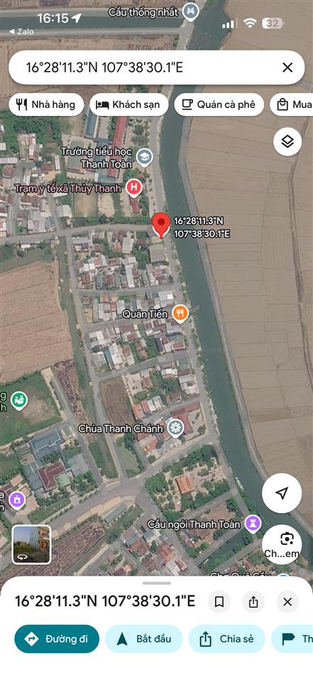Đất mặt tiền view sông sát cầu ngói thanh toàn. gần fpt. khu vực phát triển du lịch