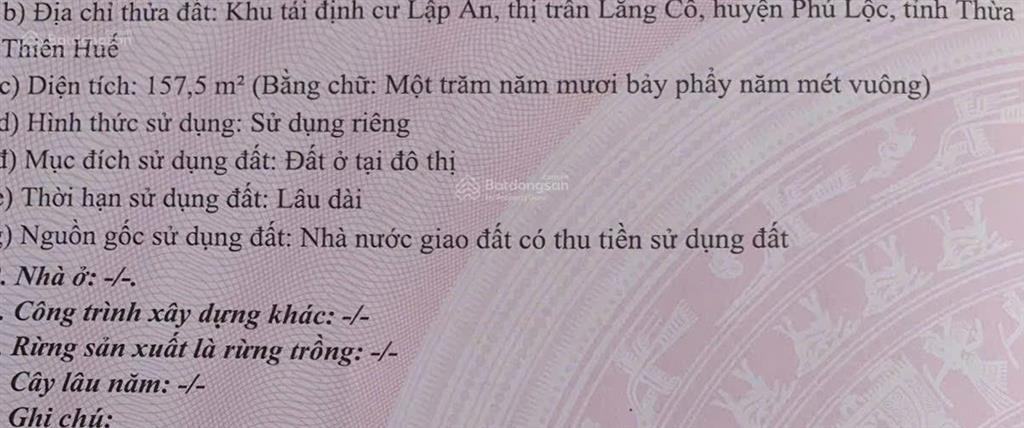 Đất mặt tiền kinh doanh nguyễn văn đạt  lăng cô. trục chính ra biển
