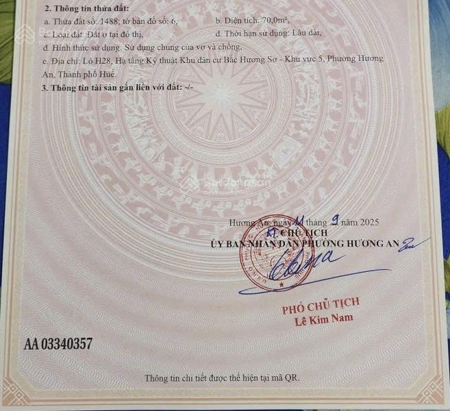 Đất kqh hương sơ mặt tiền đường 19.5m nguyễn liên phong. sạch đẹp