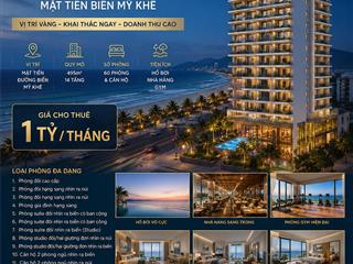 Cho thuê khách sạn 14 tầng mặt tiền biển mỹ khê siêu phẩm vận hành du lịch đẳng, 61phòng