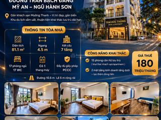 Cho thuê khách sạn 7 tầng đường trần bạch đằng mỹ an, 17 phòng