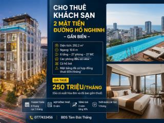 Cho thuê khách sạn 2 mặt tiền đường hồ nghinh  gần biển mỹ khê, 27 phòng