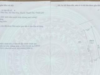 Chính chủ bán lô đất giãn dân thôn phú thọ dân hoà dt 110m