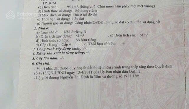 Chính chủ gửi bán lô đất 2 mặt tiền đường nguyễn thị định quận 2 vị trí hiếm 2 mặt tiền trước sau