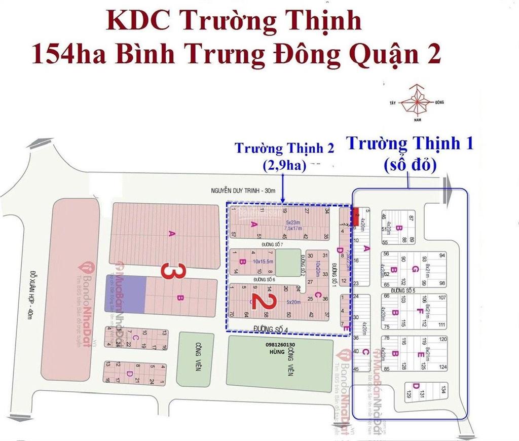 Chủ gửi bất đất dự án trường thịnh lô e125  đường 16m khu đường 64 & nguyễn duy trinh q2 giá tlcc