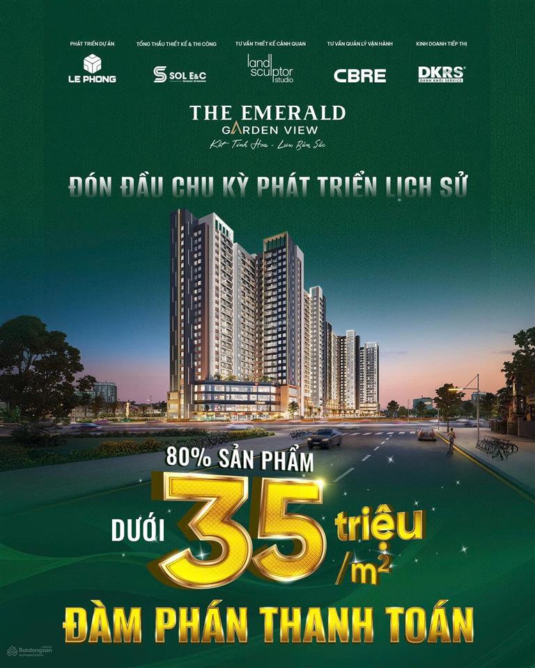 The emerald garden view 2pn giá 1,98tỷ thanh toán cố định cđt ko vay 9tr/tháng  tt 3639% nhận nhà