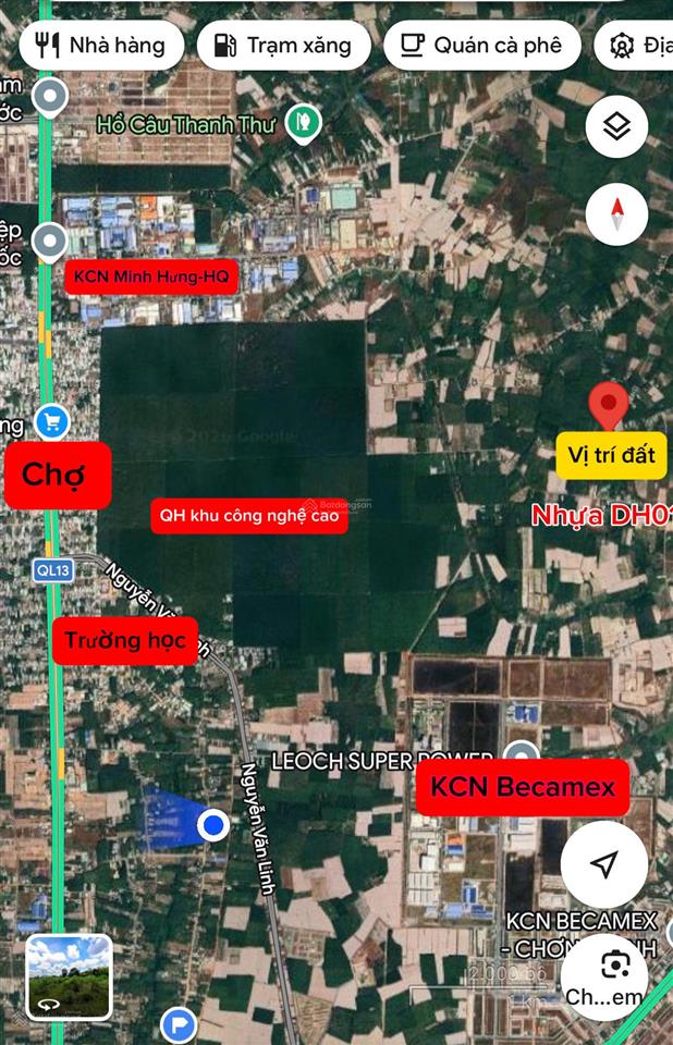 1hec cao su 7 năm phường chơn thành 72m mặt đường 36 giá đầu tư