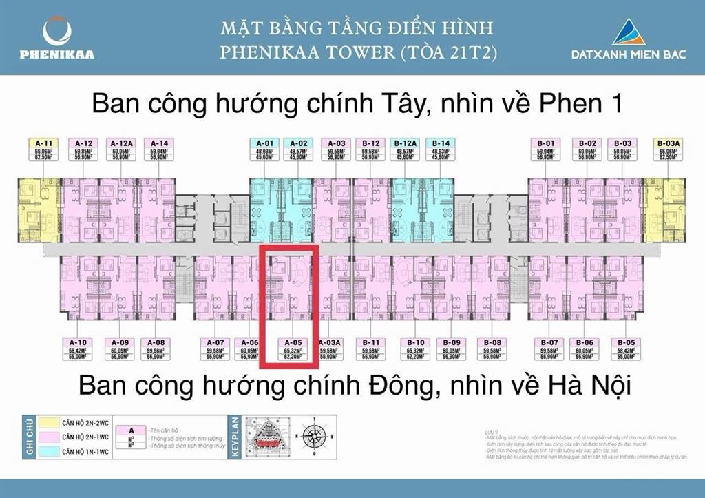 Cắt lỗ 117tr căn hộ 2pn1vs 62,2m2 chung cư phenikaa hoà lạc 2. ban công đông, sang tên luôn hđmb