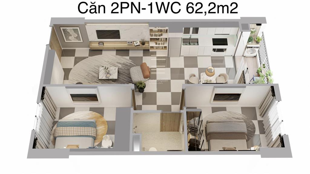 Cắt lỗ 117tr căn hộ 2pn1vs 62,2m2 chung cư phenikaa hoà lạc 2. ban công đông, sang tên luôn hđmb