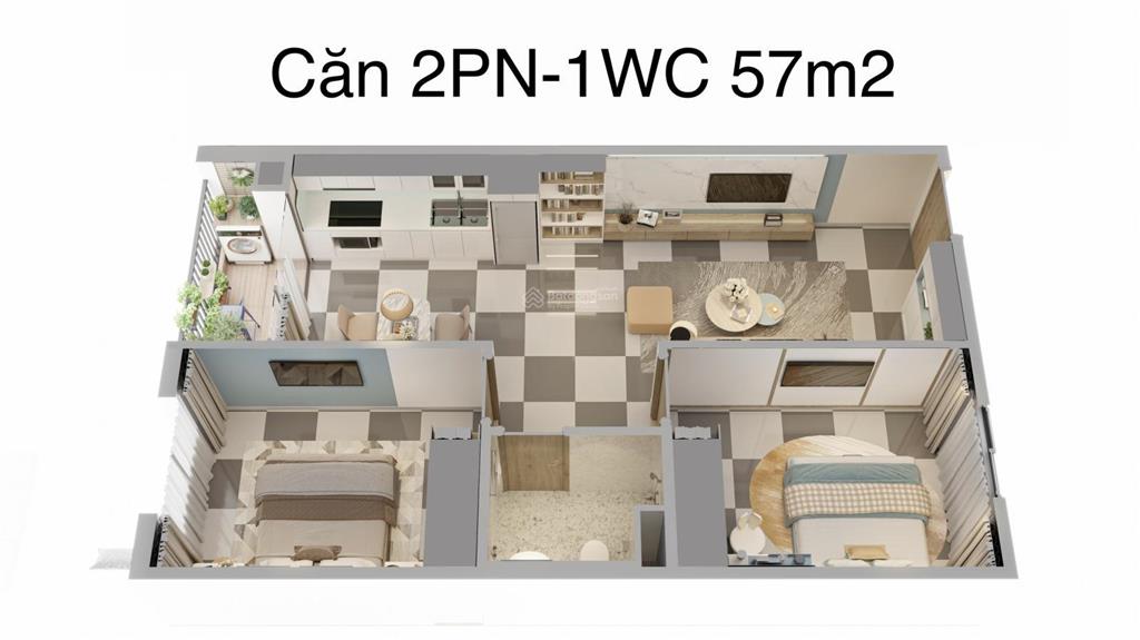 Bán bằng giá cđt căn 2pn1vs 57m2 chung cư phenikaa 2 hoà lạc. tầng trung, sang tên luôn hđmb